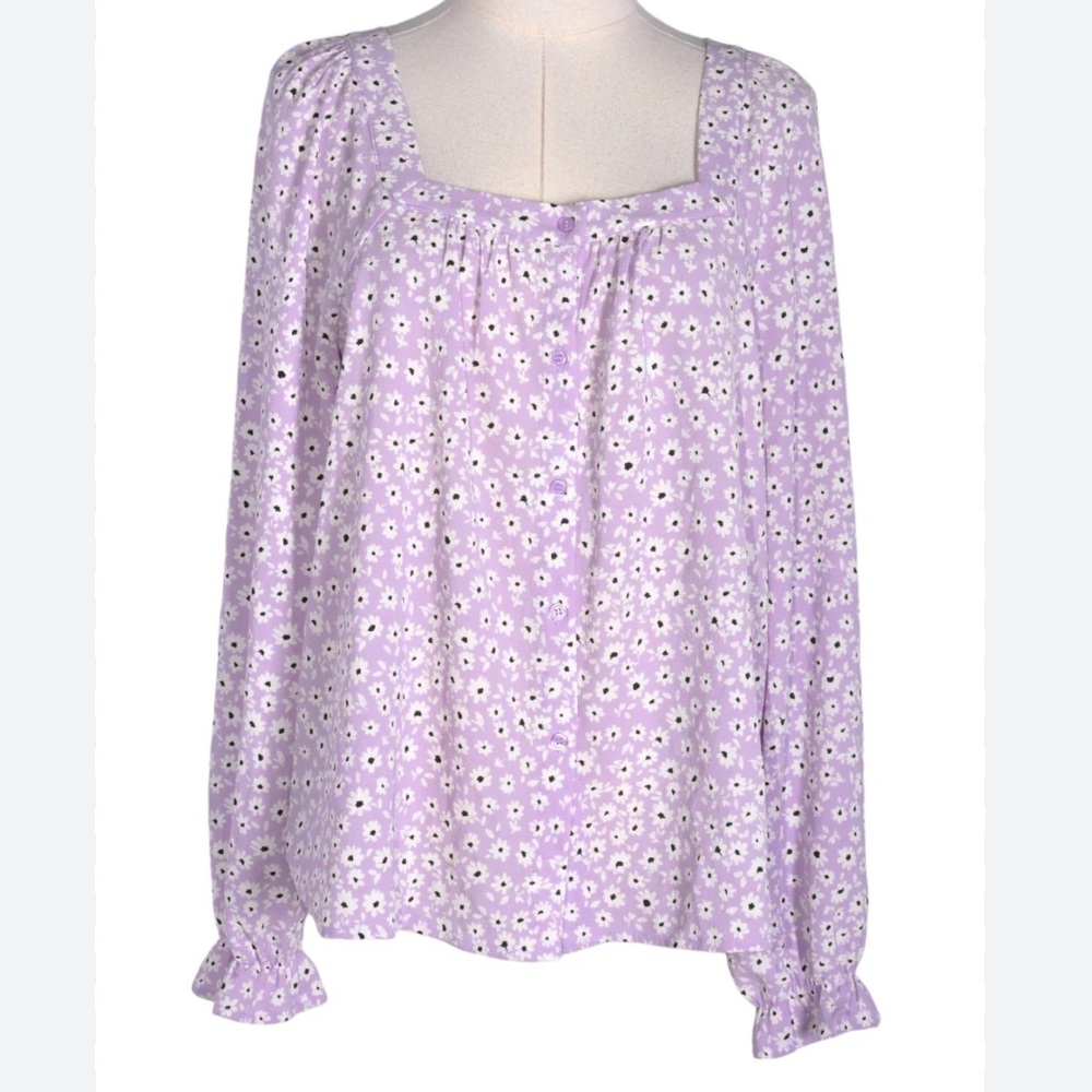 Ricki's Lavender Daisy Square-Neck Blouse